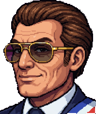 El Presidente, gafas doradas y sonrisa arrogante